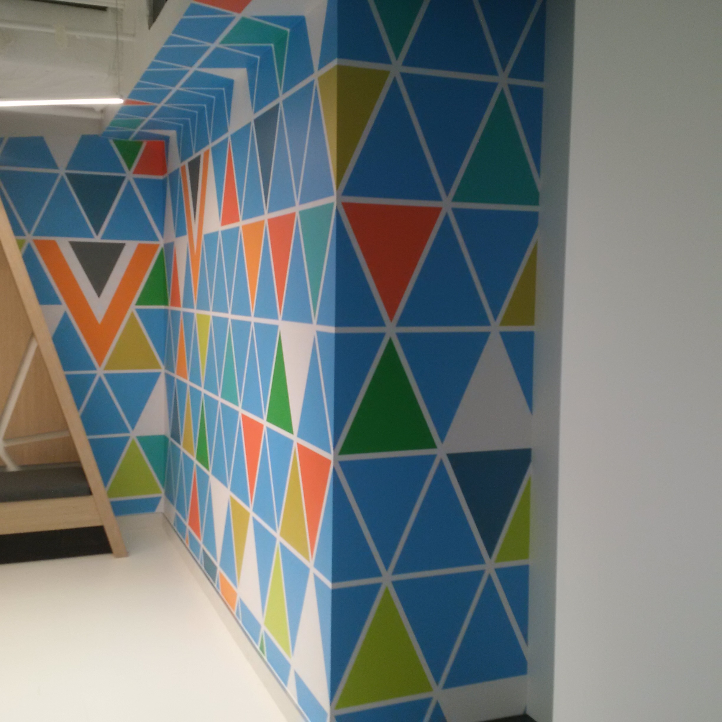 decorative geometric wall using vinyl decals