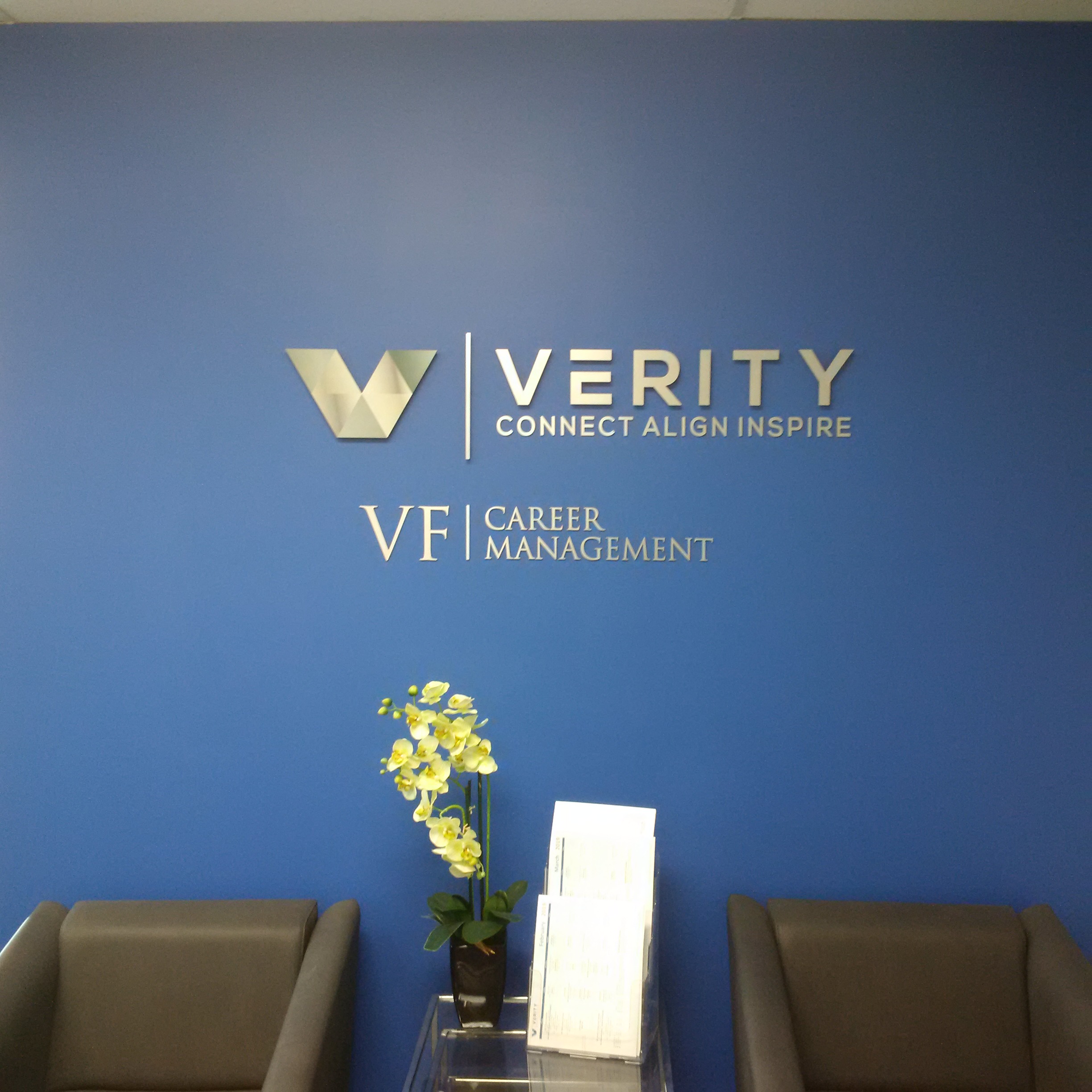 custom interior office 3D sign for Verity