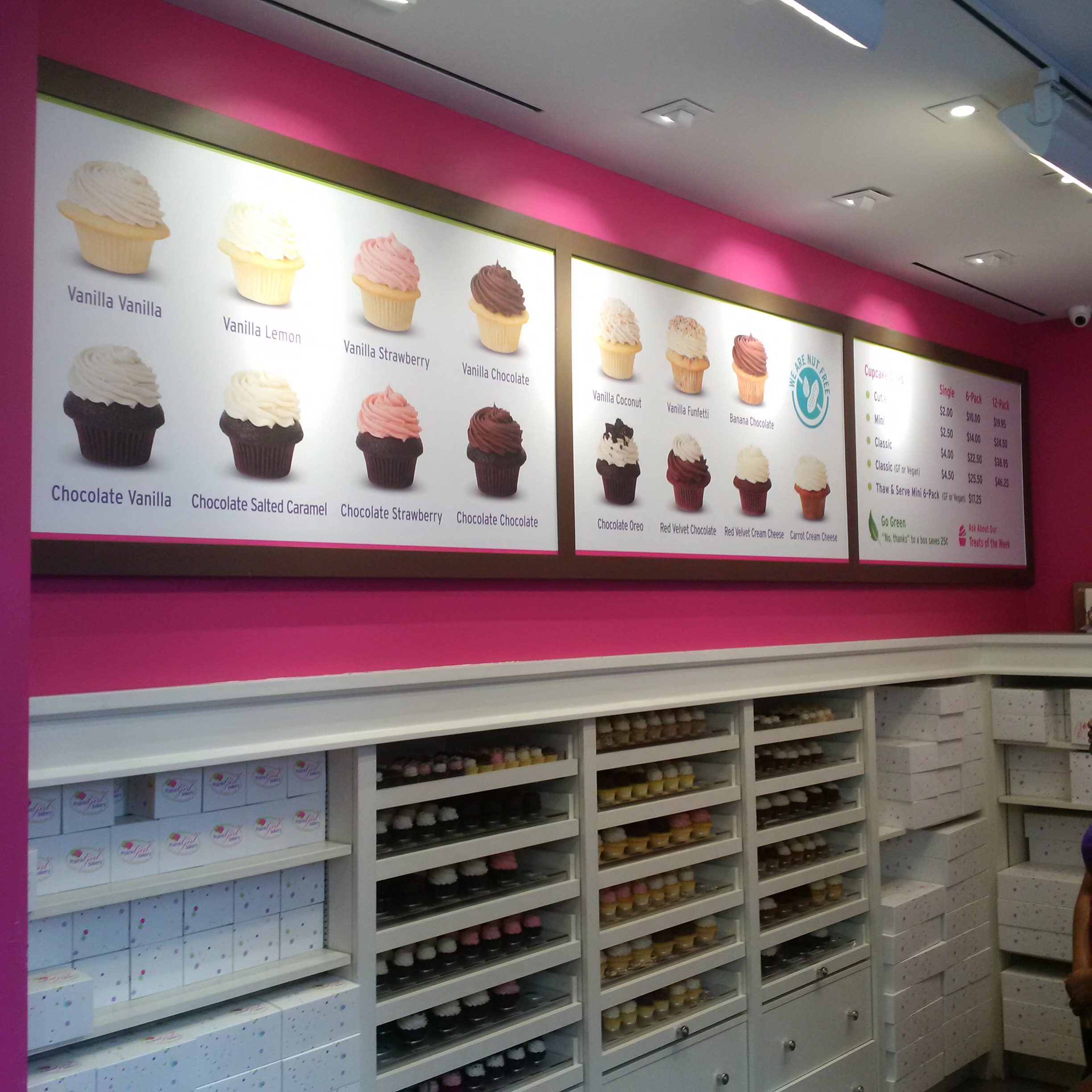 menu boards interior retail display for cupcake bakery